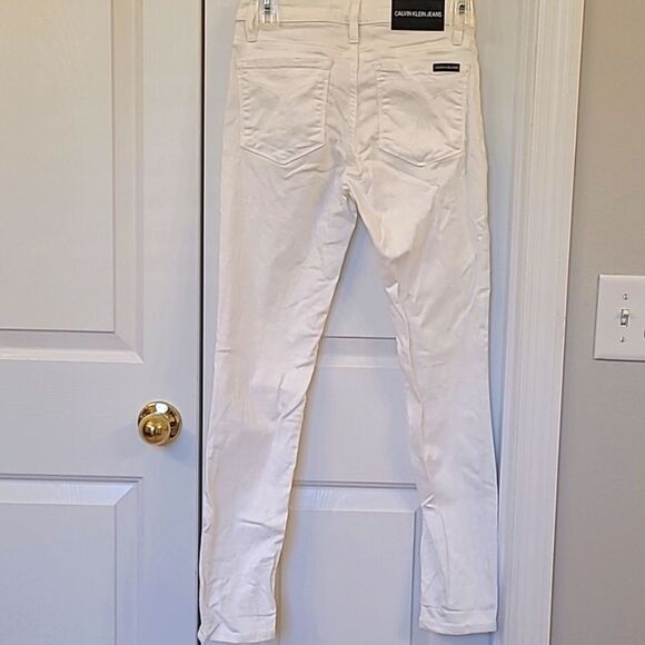 Calvin Klein White Skinny Jeans Size 2 - Picture 4 of 6